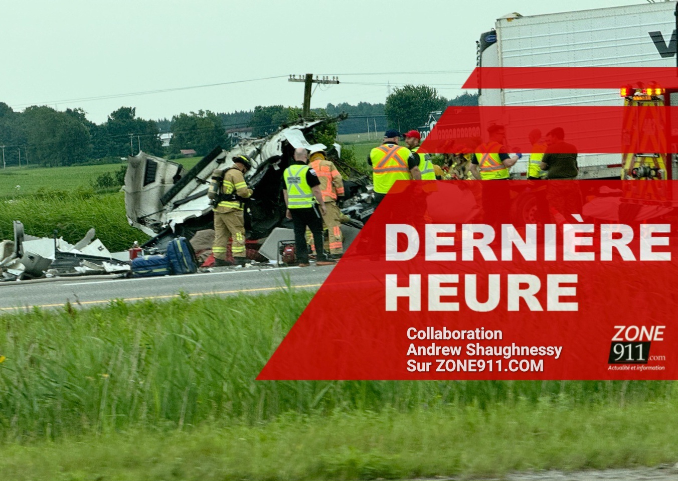 Important accident sur l'autoroute 20 à Lévis (km 305) à Lévis